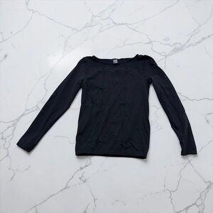 Vintage Solid Black Wolford Compression Shirt - long-sleeved SO5077